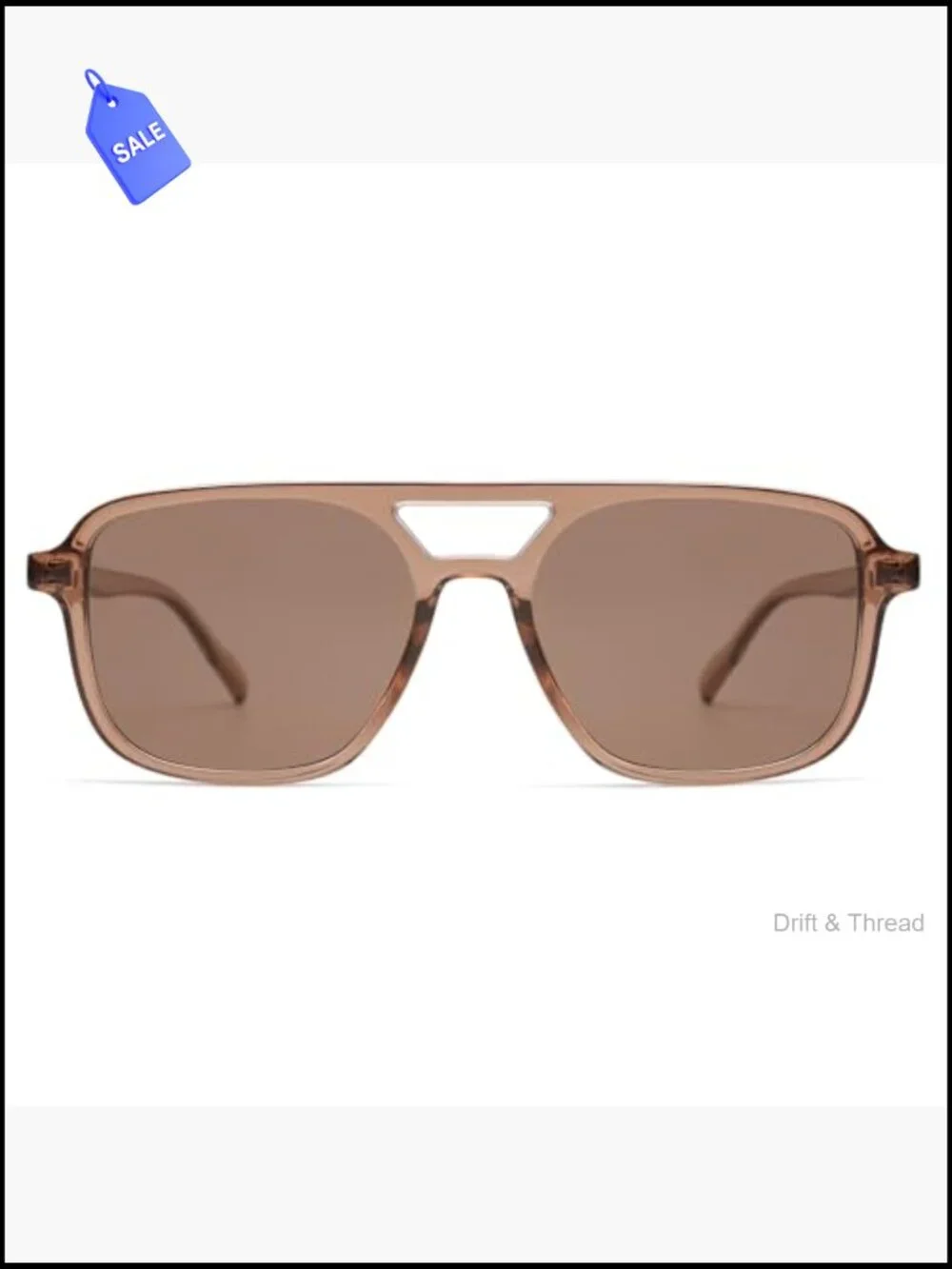 Retro Aviator Sunglasses UV400 Protection Lightweight Unisex Rectangle Shades